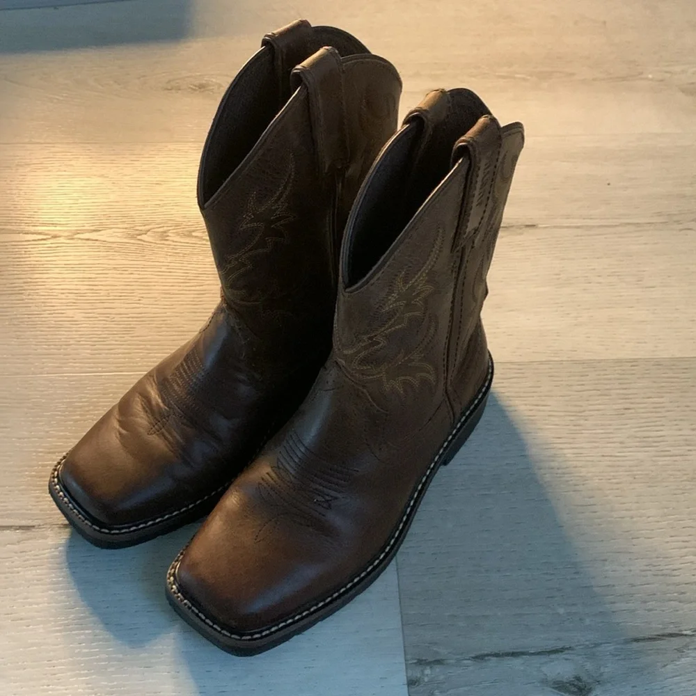 Justin Cattleman Kids Brown‎ Western Boots